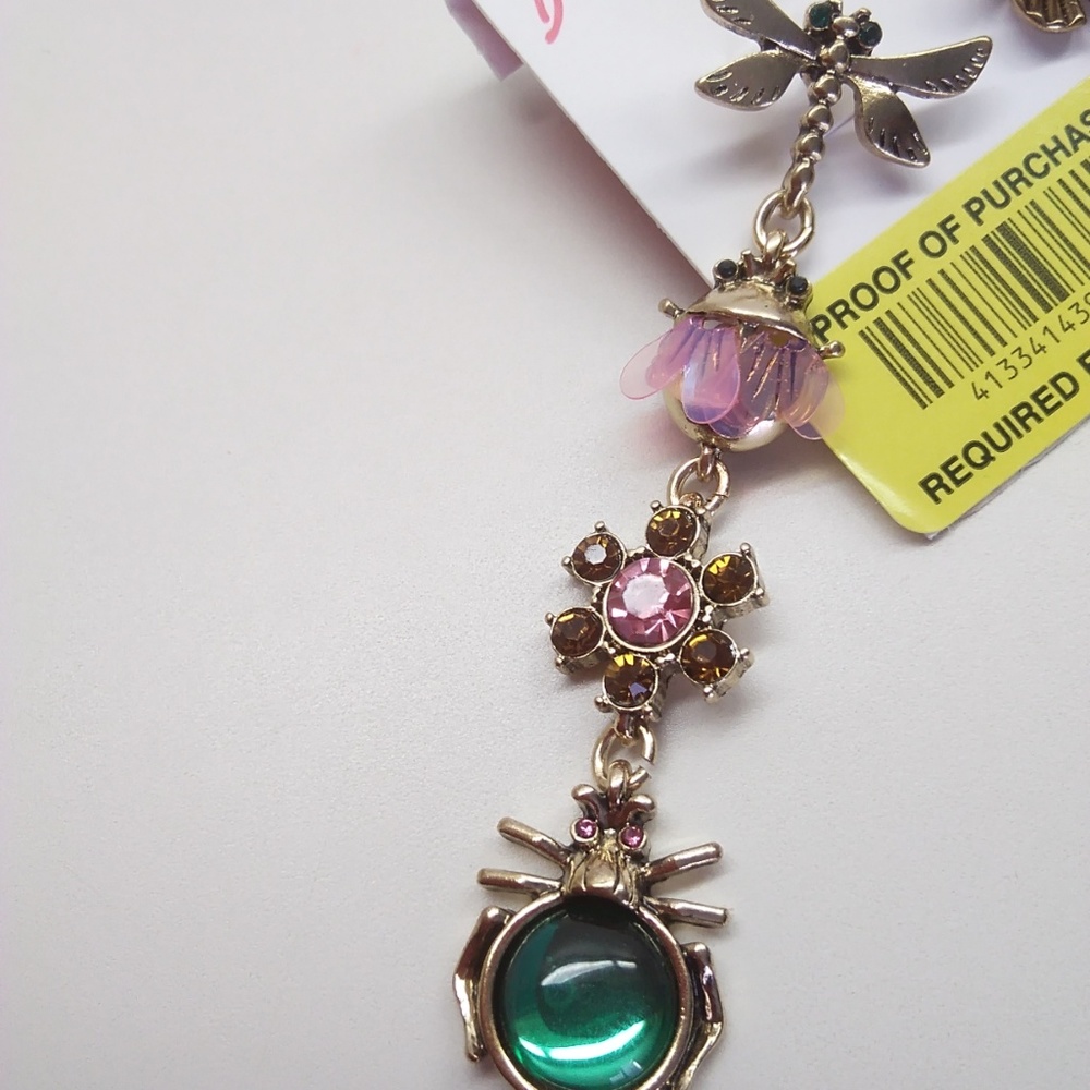 Betsey Johnson New Dragon Fly/Beetle Earrings - Picture 2 of 4